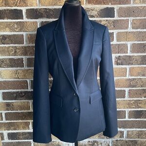 Banana Republic Navy Blue Slick Suit Blazer with Pink Striped Lining
